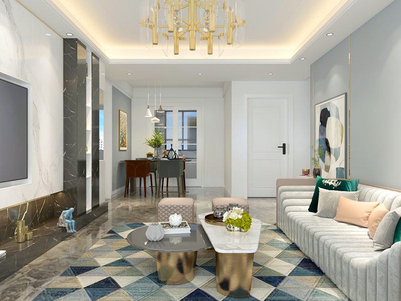 客厅90㎡新中式设计方案