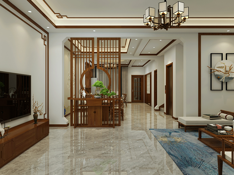 新中式客厅90㎡设计方案