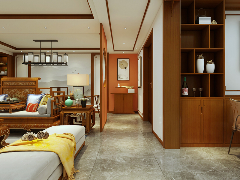 客厅95㎡新中式设计方案